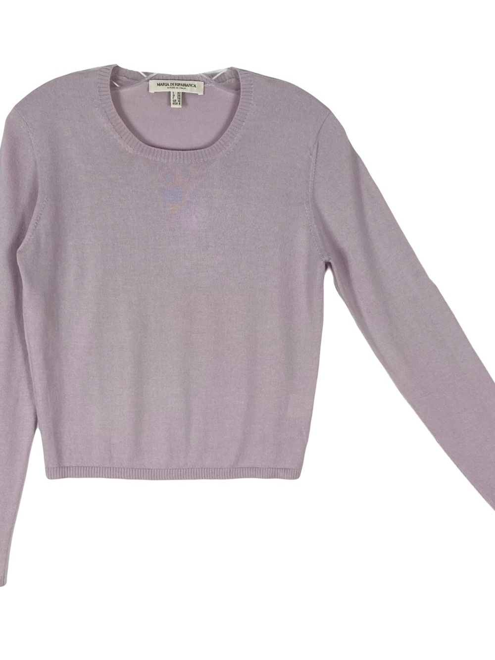 MARIA DI RIPABIANCA Sweater 6 ITALY Cashmere-Silk Lavender Crewneck Long-Sleeve